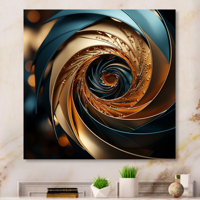 Mercer41 Golden Ratio Spiral I - Abstract Spirals Metal Wall Print